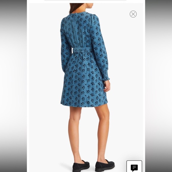 Boden blue floral cord dress with belt size 4L - Picture 12 of 16